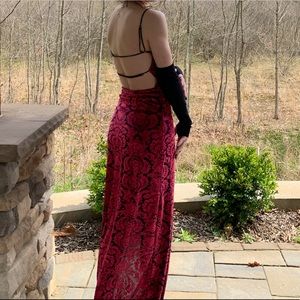 Red and Black Velvet Maxi dress, extra small, only worn once